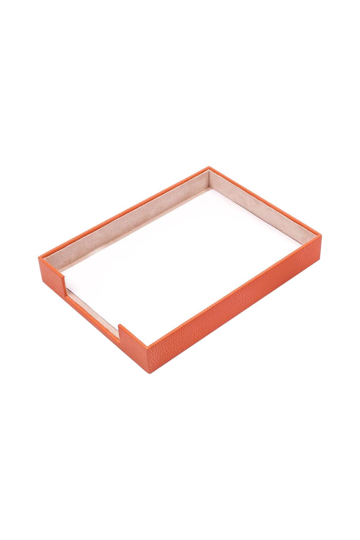 MOOG Leather Desk Set-3 Accessories-Single Document Tray - Orange - 3 PCS - Kool Products