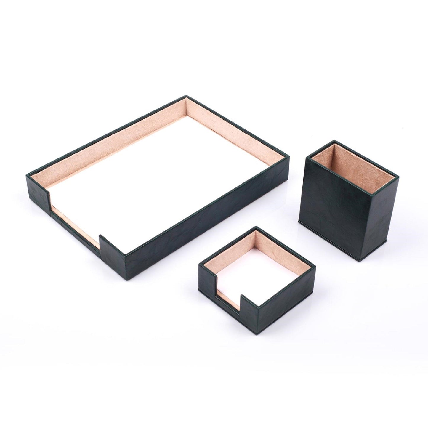 MOOG Leather Desk Set-3 Accessories-Single Document Tray - Red - 3 PCS - Kool Products