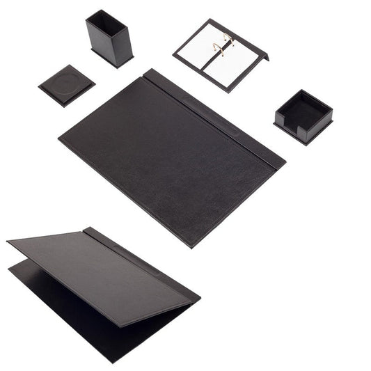 MOOG Leather Desk Set-5 Accessories -Black- 5 PCS - Kool Products
