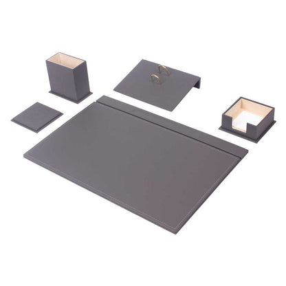 MOOG Leather Desk Set-5 Accessories -Pink - 5 PCS - Kool Products
