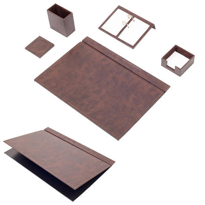 MOOG Leather Desk Set-5 Accessories -Turquoise- 5 PCS - Kool Products