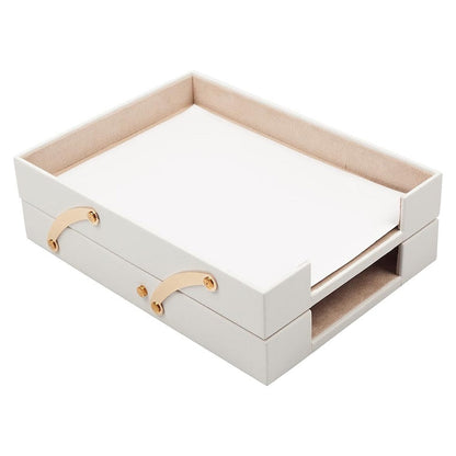 MOOG Leather Desk Set - Double Document Tray- Black - 10 PCS - Kool Products