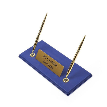 MOOG Leather Desk Set - Double Document Tray- Blue - 10 PCS - Kool Products