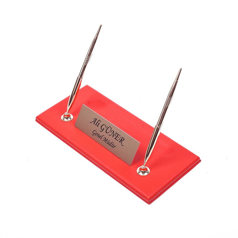 MOOG Leather Desk Set - Double Document Tray- Red - 10 PCS - Kool Products