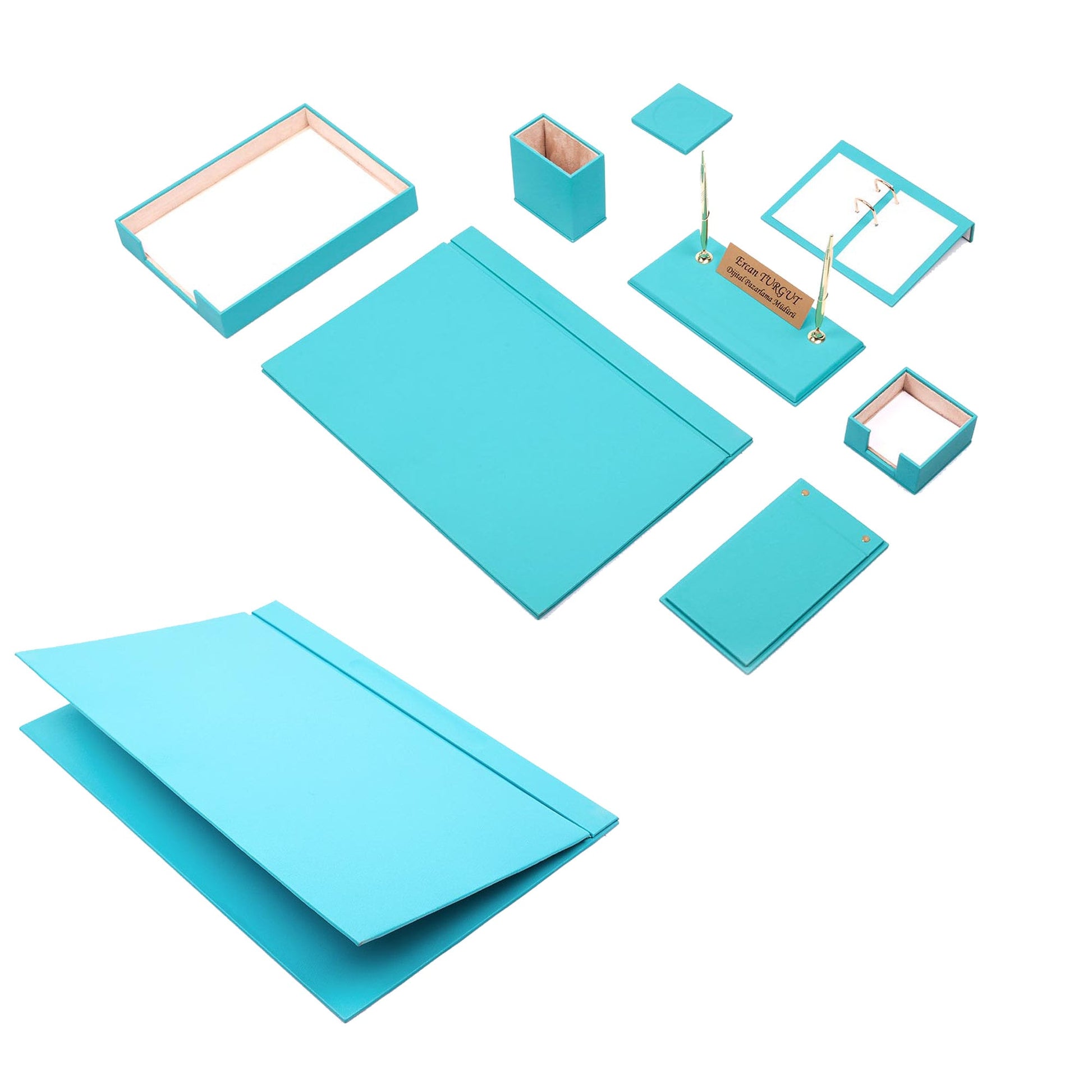 MOOG Leather Desk Set - Single Document Tray- White - 10 PCS - Kool Products