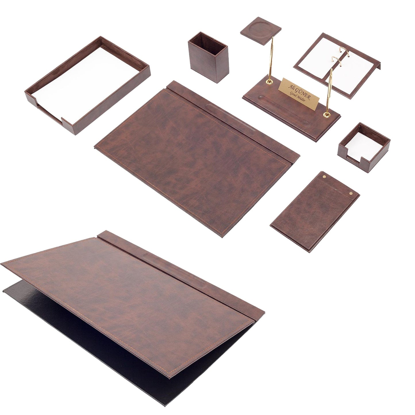 MOOG Leather Desk Set - Single Document Tray- White - 10 PCS - Kool Products