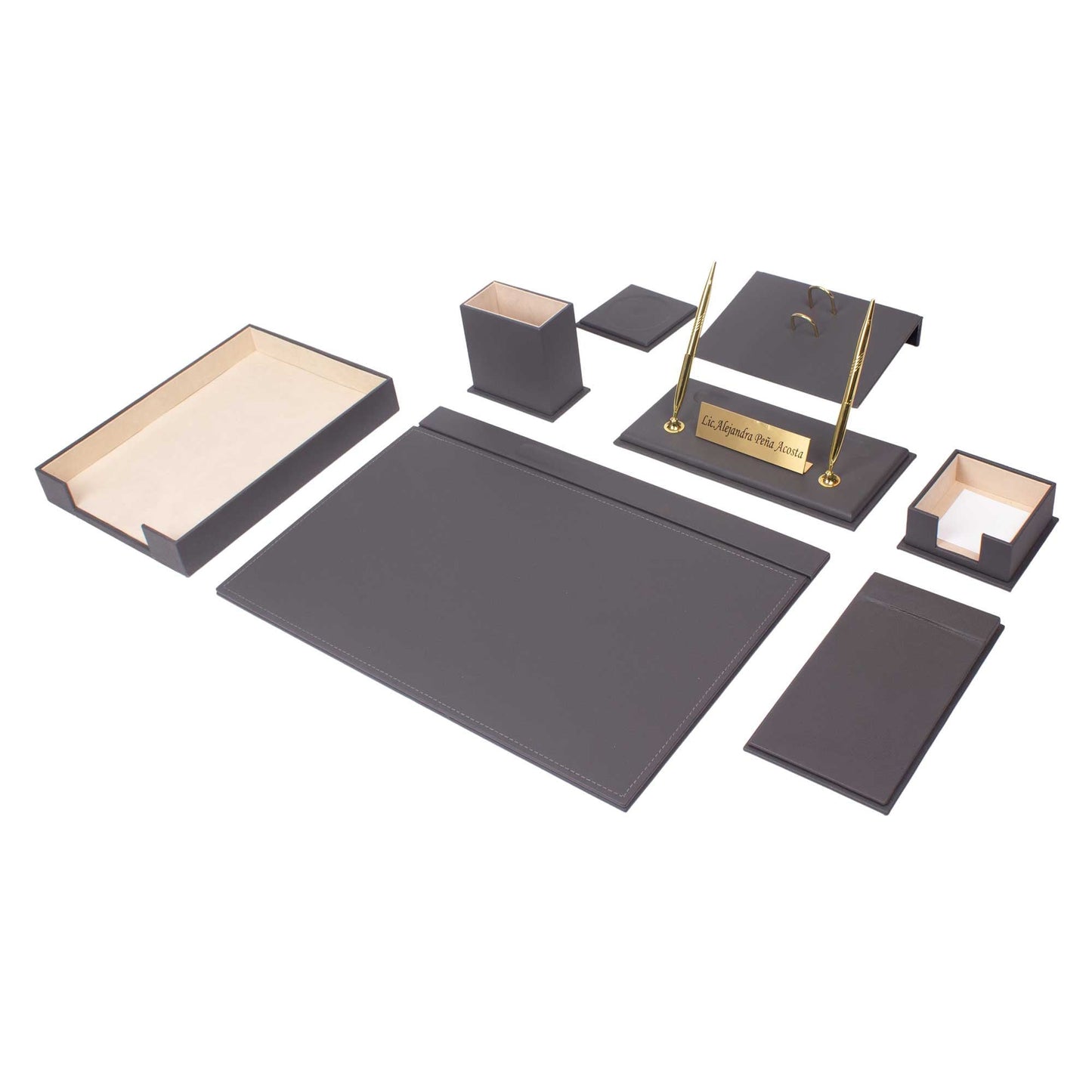 MOOG Leather Desk Set - Single Document Tray- White - 10 PCS - Kool Products