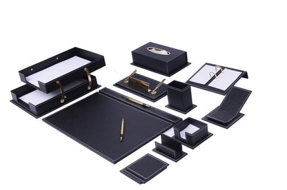 MOOG Luxury Desk Set- 14 Accessories -Black- 14 PCS - Kool Products