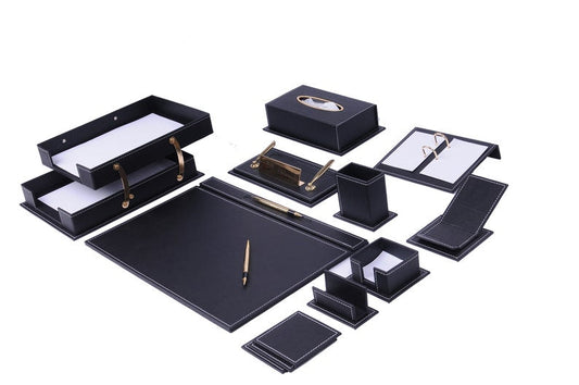 MOOG Luxury Desk Set- 14 Accessories -Black- 14 PCS - Kool Products