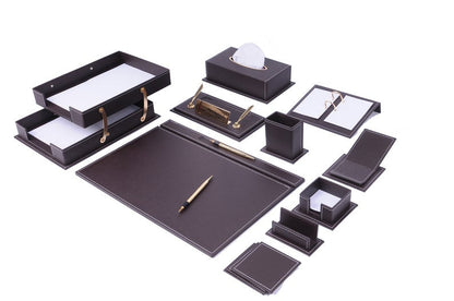 MOOG Luxury Desk Set- 14 Accessories -Tan- 14 PCS - Kool Products