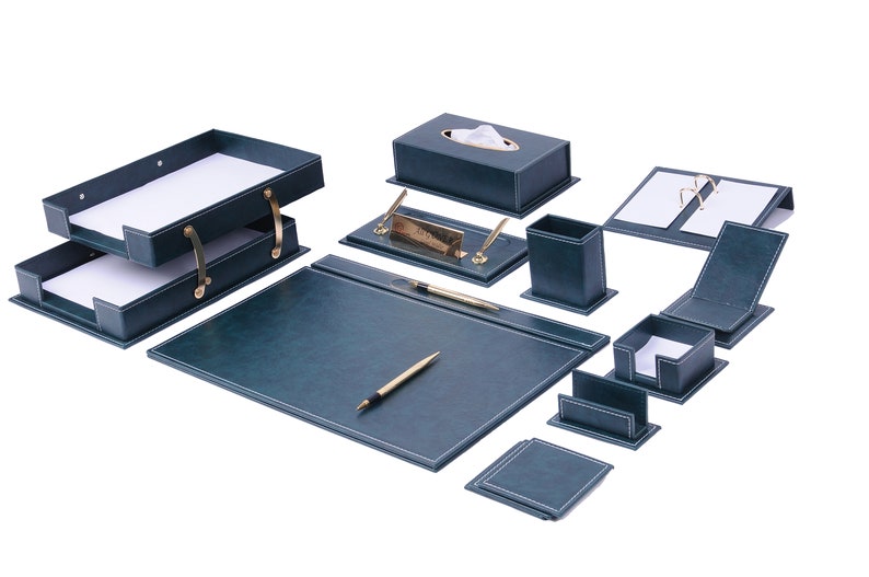 MOOG Luxury Desk Set- 14 Accessories -Tan- 14 PCS - Kool Products