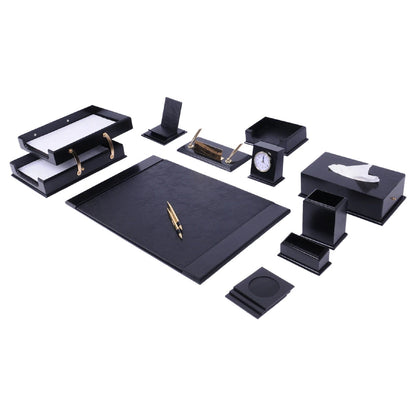 MOOG Prestige Wood Desk Set - Black -  12PCS - Kool Products