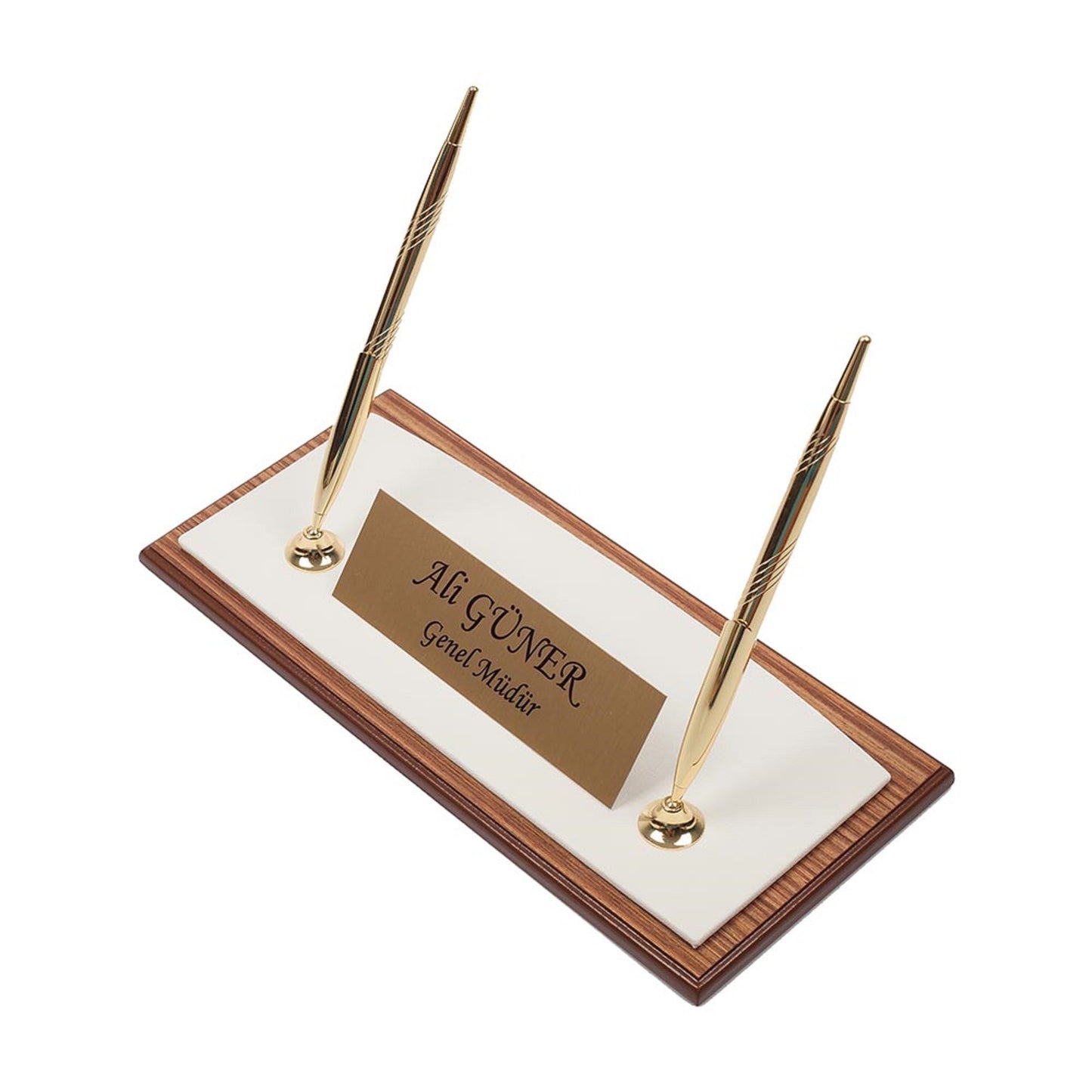 MOOG Star Leather Desk Set -Walnut Wood Combination - Black -11 PCS - Kool Products