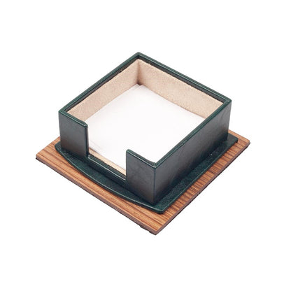 MOOG Star Leather Desk Set -Walnut Wood Combination - Black -11 PCS - Kool Products