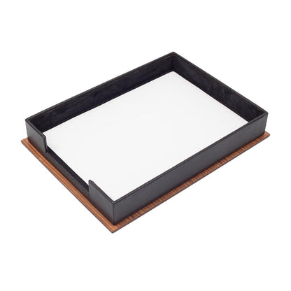 MOOG Star Leather Desk Set -Walnut Wood Combination - White -11 PCS - Kool Products