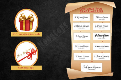 MOOG Star Lux Leather Desk Set -Walnut Wood Combination - Brown -14 PCS - Kool Products