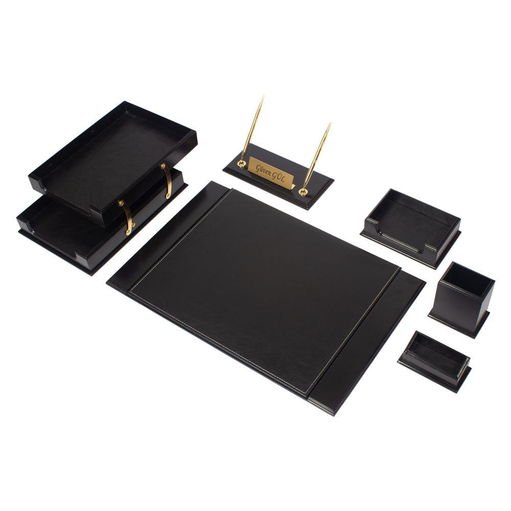 MOOG Wooden Prestige Black Desk Set - 8 PCS - Kool Products