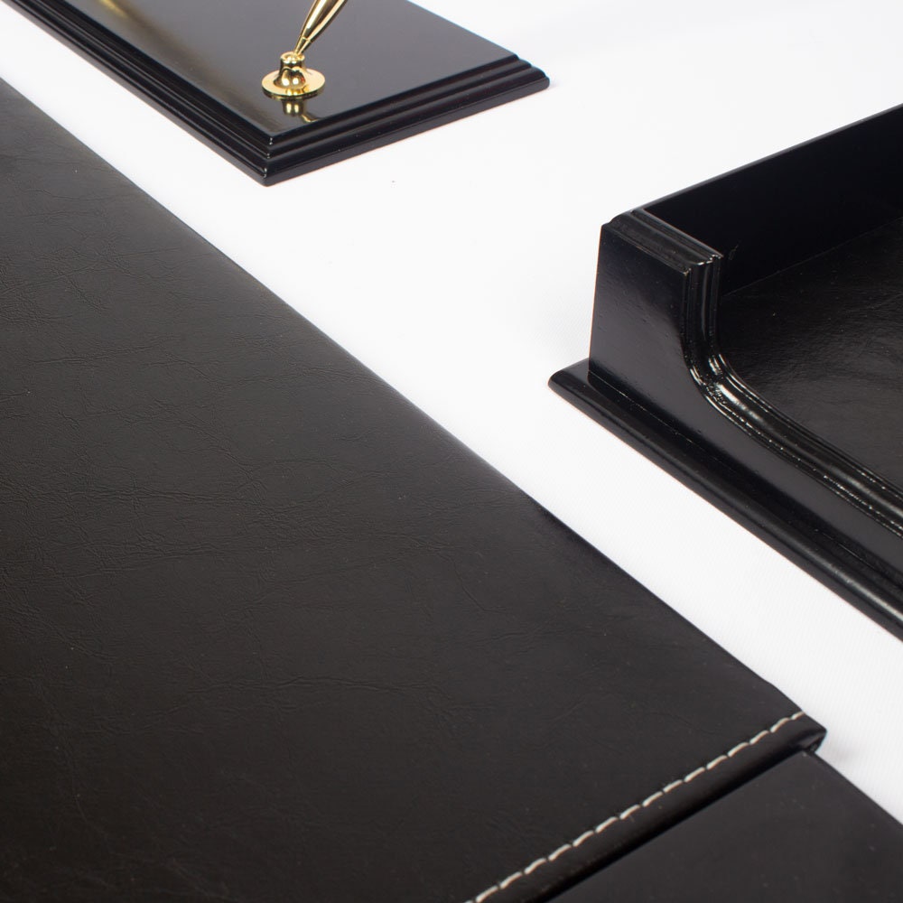 MOOG Wooden Prestige Black Desk Set - 8 PCS - Kool Products