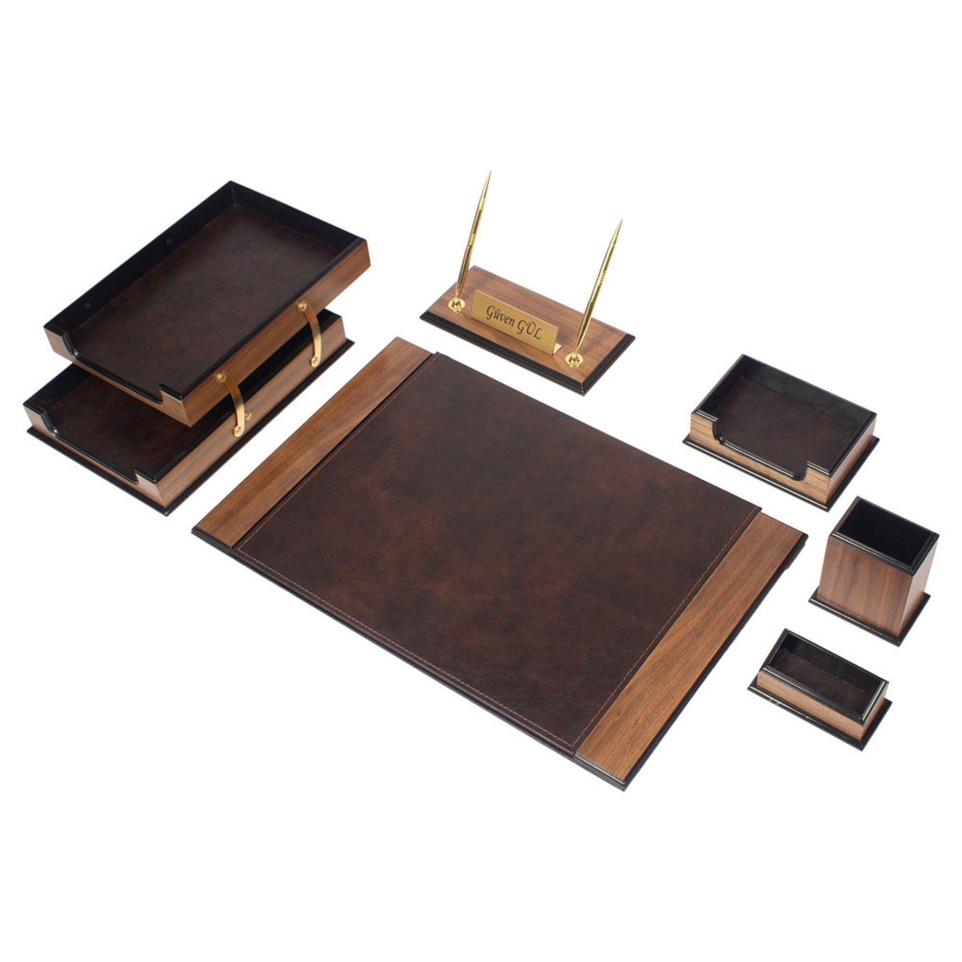 MOOG Wooden Prestige Desk Set -Burgundy- 8 PCS - Kool Products