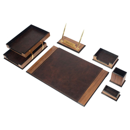 MOOG Wooden Prestige Desk Set -Walnut- 8 PCS - Kool Products