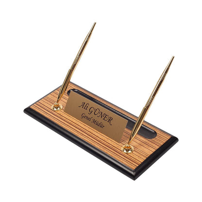 MOOG Zebrona Leather Desk Set-Brown- 11 PCS - Kool Products