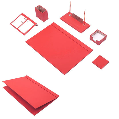 MOOG Leather Desk Set-8 Accessories - Pink - 8 PCS - Kool Products