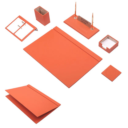 MOOG Leather Desk Set-8 Accessories - White - 8 PCS - Kool Products