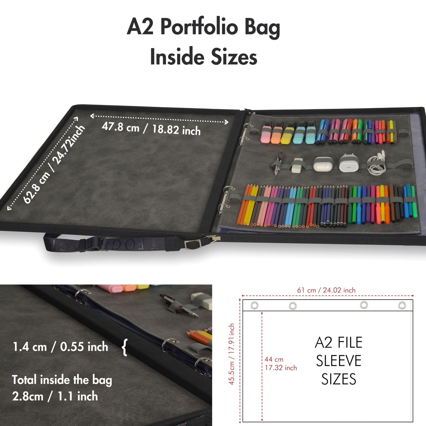 Leather Binder Leather Portfolio Gifts For Painters - Portfolio Binder- Art Supplies Organizer - Kool Products