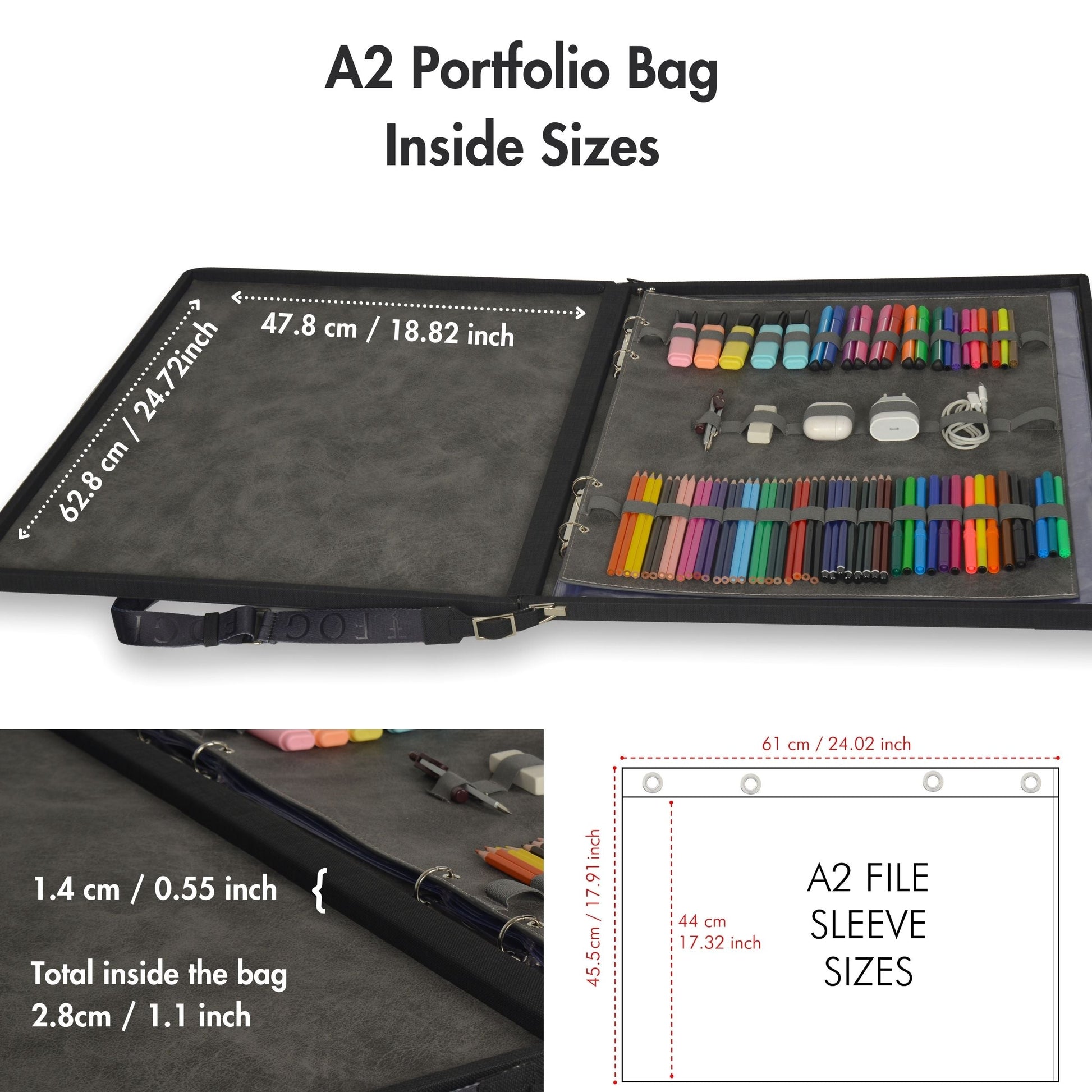 Leather Binder Leather Portfolio Gifts For Painters - Portfolio Binder- Art Supplies Organizer - Kool Products