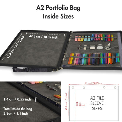 Leather Binder Leather Portfolio Gifts For Painters - Portfolio Binder- Art Supplies Organizer - Kool Products