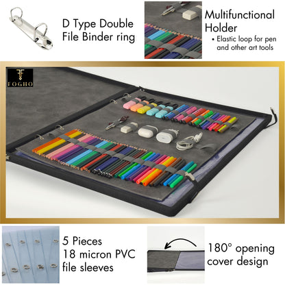 Leather Binder Leather Portfolio Gifts For Painters - Portfolio Binder- Art Supplies Organizer - Kool Products