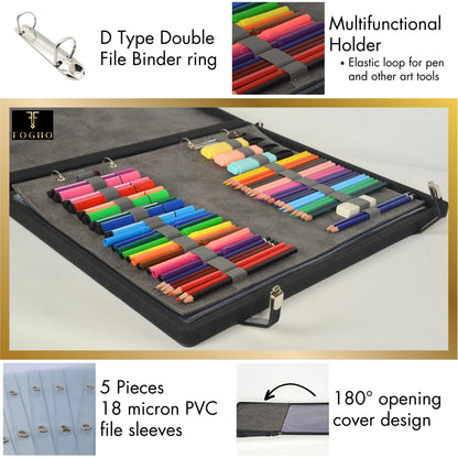 Leather Binder Leather Portfolio Gifts For Painters - Portfolio Binder- Art Supplies Organizer - Kool Products