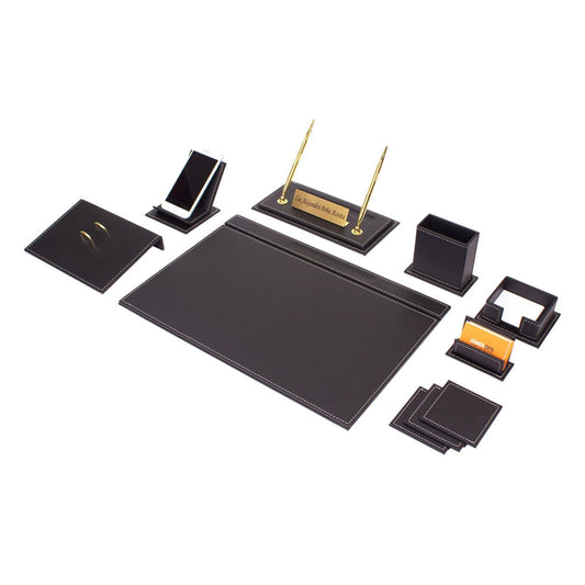 MOOG Luxury Desk Set-12 Accessories - Black - 12 PCS - Kool Products
