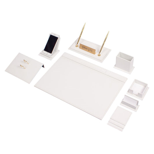 MOOG Luxury Desk Set-12 Accessories -White - 12 PCS - Kool Products