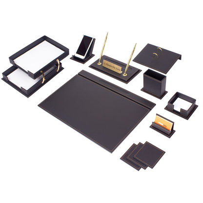 MOOG Luxury Desk Set - Double Document Tray- Black- 13 PCS - Kool Products