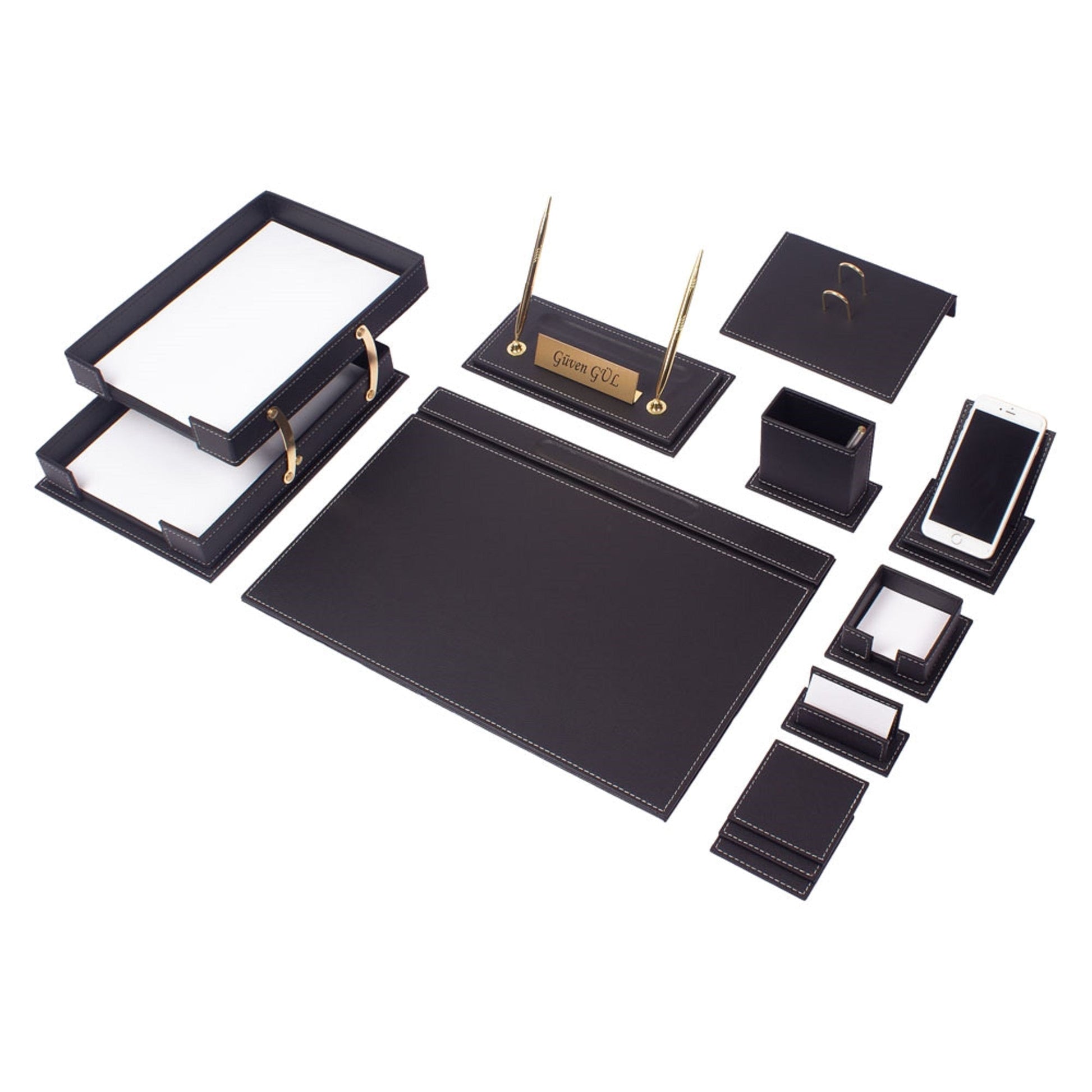 MOOG Luxury Desk Set - Double Document Tray- Green - 13 PCS - Kool Products