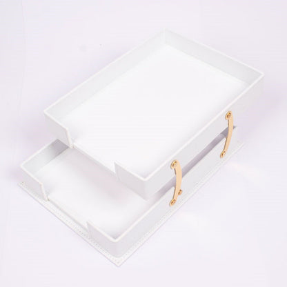 MOOG Luxury Desk Set - Double Document Tray- White - 13 PCS - Kool Products