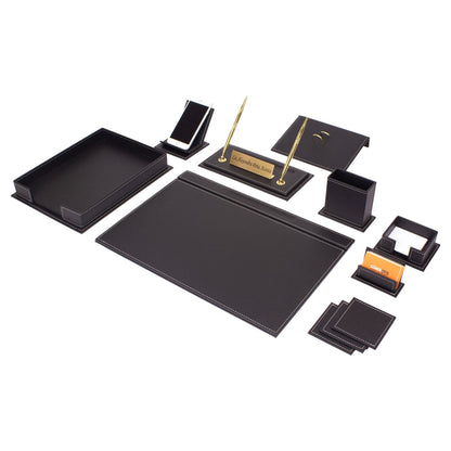 MOOG Luxury Desk Set - Single Document Tray- Black- 13 PCS - Kool Products