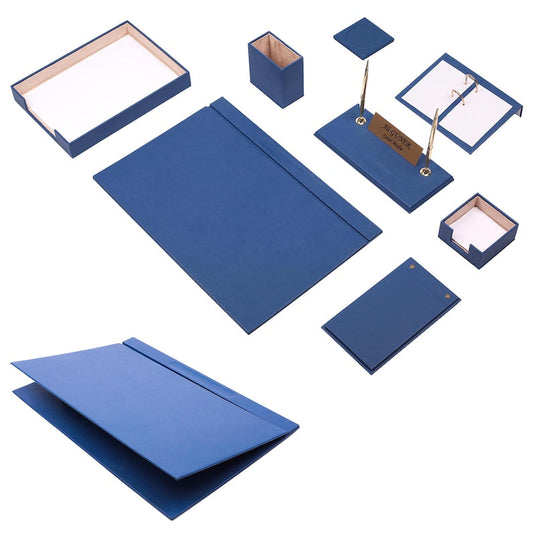 MOOG Leather Desk Set - Single Document Tray- Blue - 10 PCS - Kool Products