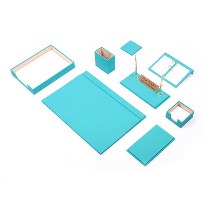 MOOG Leather Desk Set - Single Document Tray- Green - 10 PCS - Kool Products