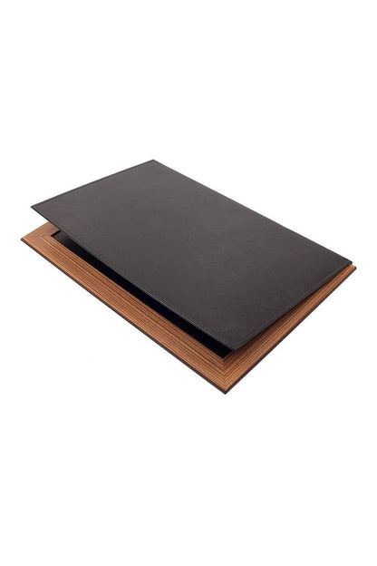 MOOG Star Leather Desk Set -Walnut Wood Combination -Double Document Tray - Green-11 PCS - Kool Products