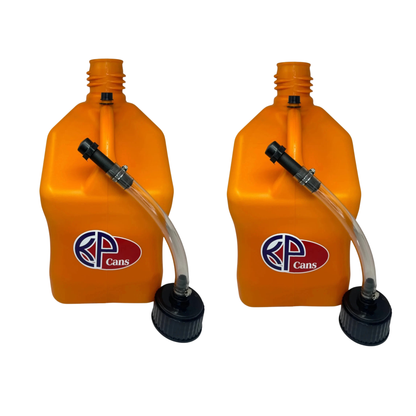 KP Cans 5.5 Gallon Square Racing Fuel Can with Flexible Hose & Cap - 2 Pack,3 Pack and 5 Pack - Kool Products