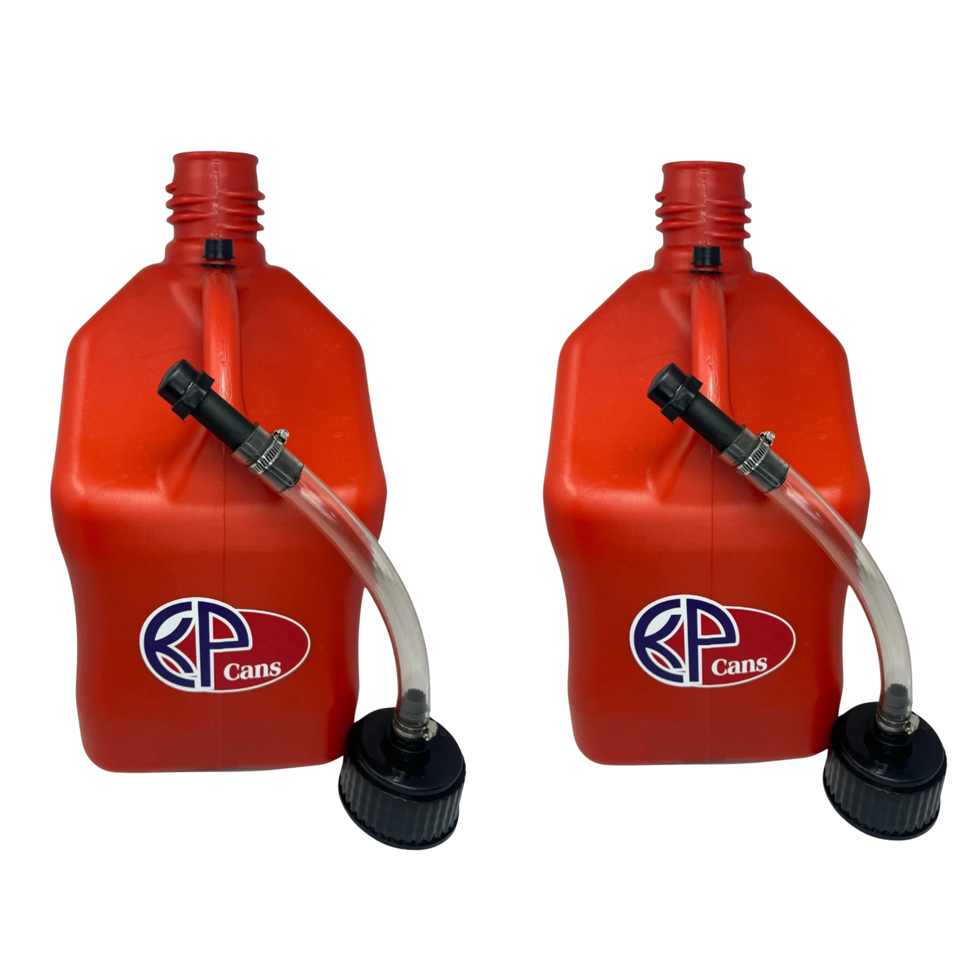 KP Cans 5.5 Gallon Square Racing Fuel Can with Flexible Hose & Cap - 2 Pack,3 Pack and 5 Pack - Kool Products