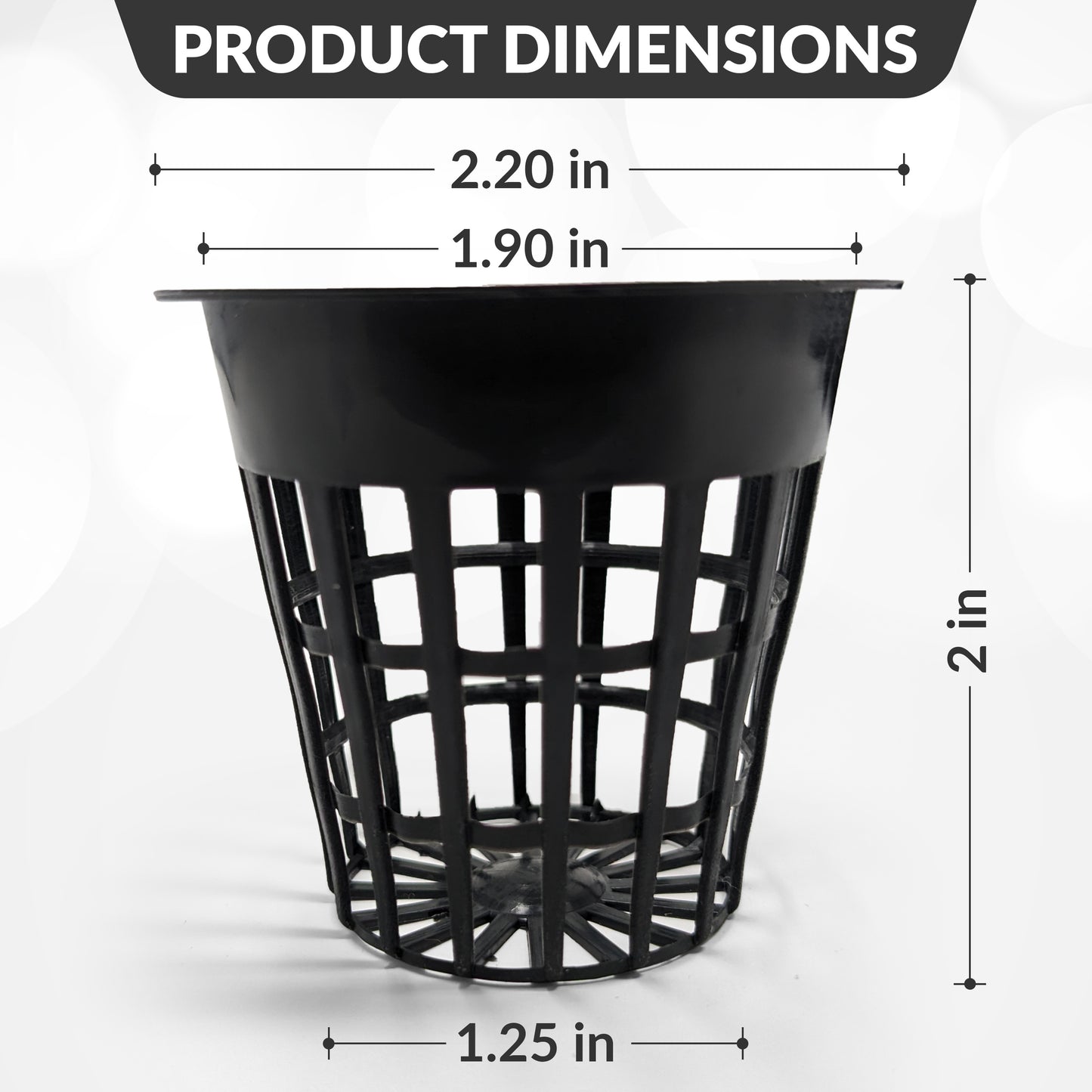 Net Pot 3 inch with Lids Mesh Hydroponic Aeroponic Orchid Round (25 Pack) - Kool Products