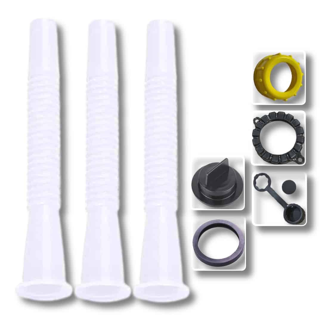 Gas Can Spout Replacement Set (3-Pack) with Bonus Accessories - $19.49 with Free Shipping 
