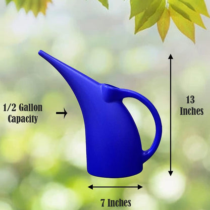 Watering can with a 1/2 gallon capacity, perfect for small to medium-sized plants, offering easy handling and efficient watering.