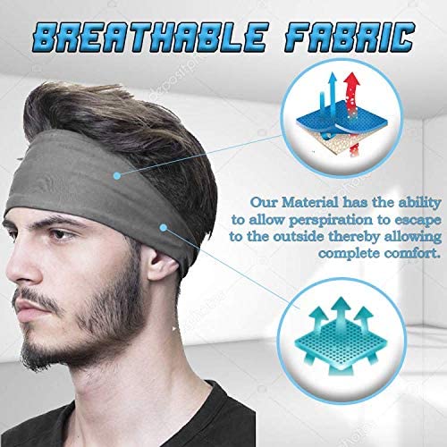 Mens Headband for Long Hair - Women Workout Head Band - Unisex Running Headbands - Mens Workout Hairband - Head Band for Men & Women - 4 Colors Pack (Red, Orange, Black and Grey) 9.99 freeshipping - Kool Products