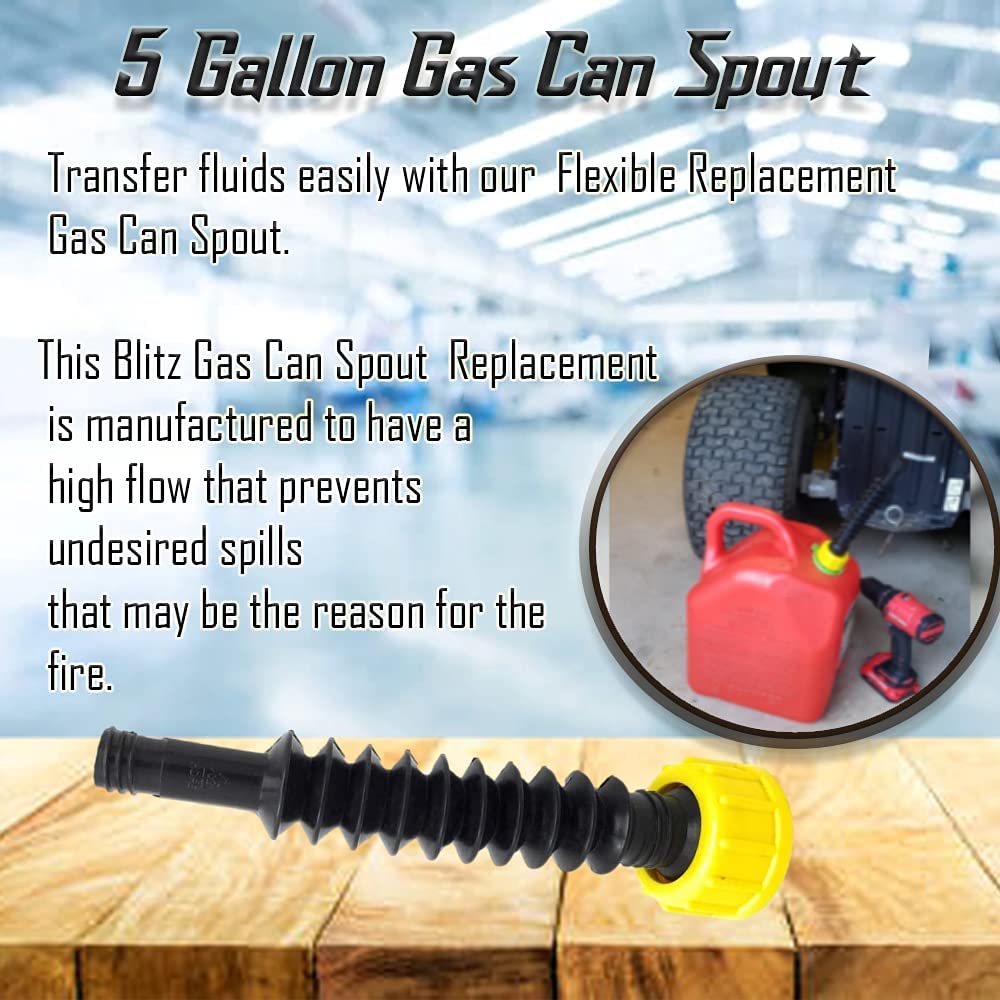 Gas Can Spout Replacement Kit with Flexible Pour Nozzle Coarse and Fine  Thread Screw Collar Caps Compatible with Midwest Gott Scepter Kolpin Most  of