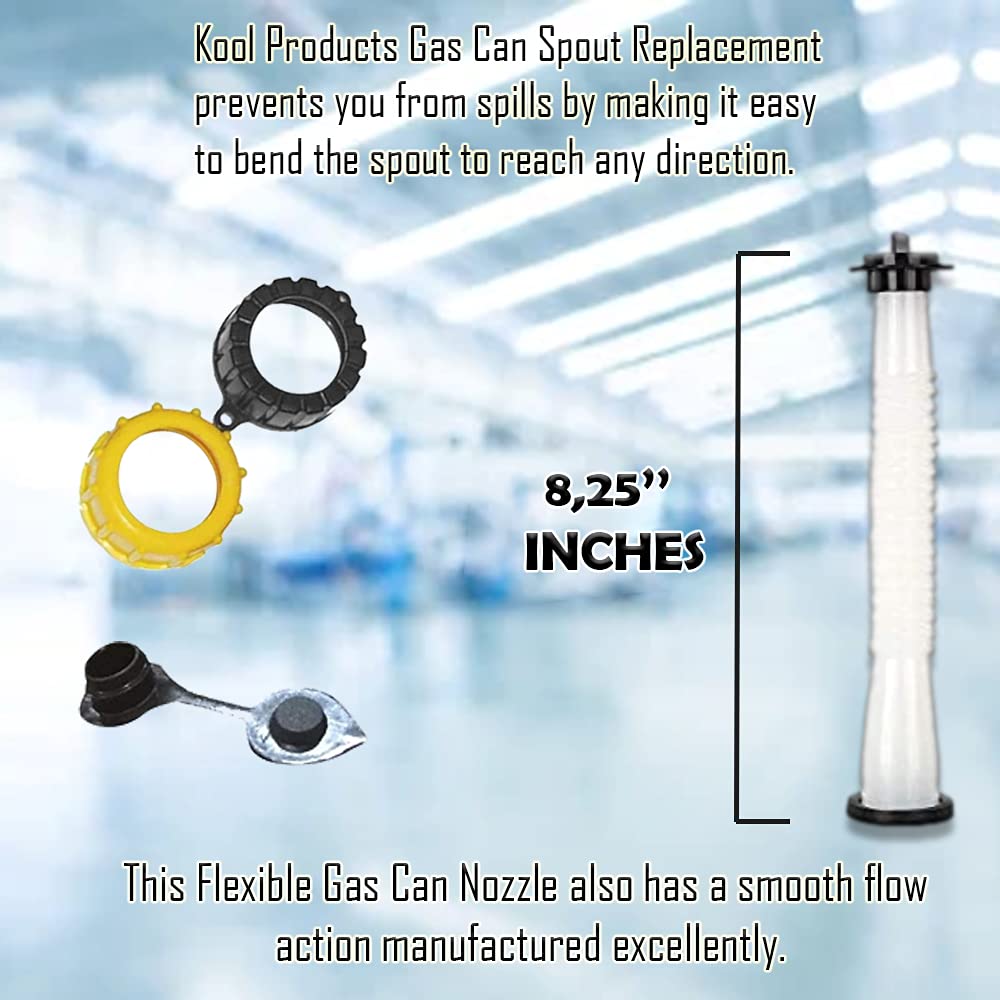 KP Kool Products Gas Can Spout with Gasket, Stopper Cap and 2 caps 8.99 freeshipping - Kool Products