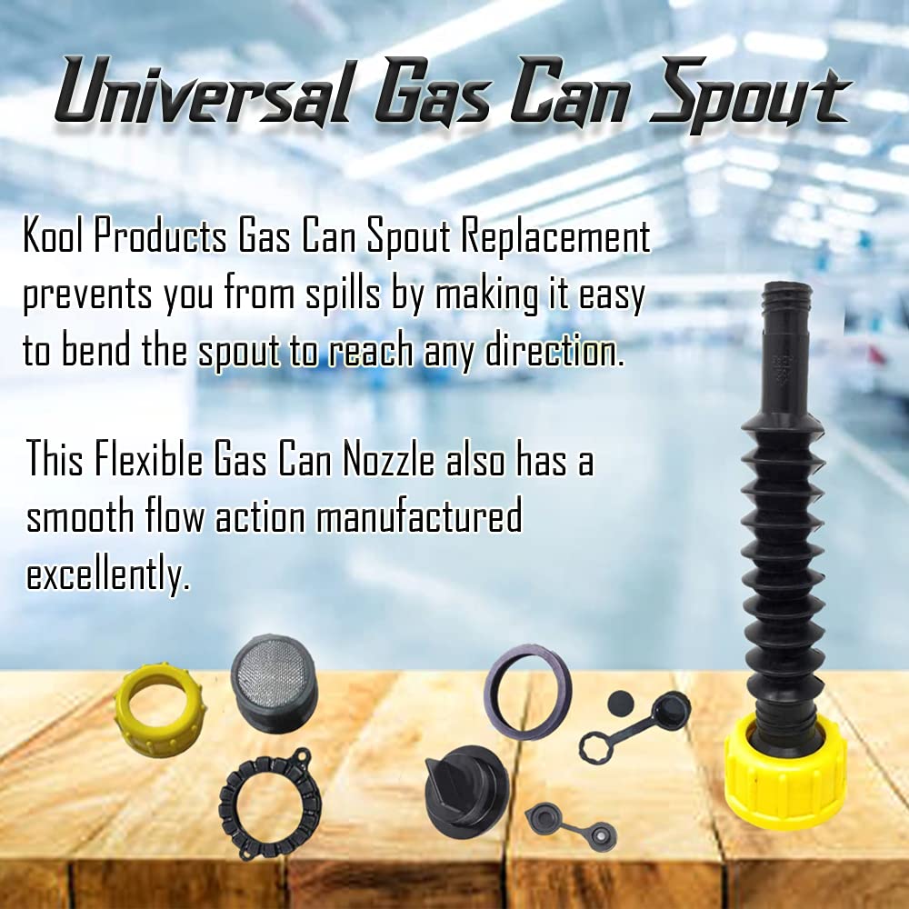 Flexible Replacement Gas Spout with Fine and Coarse Thread